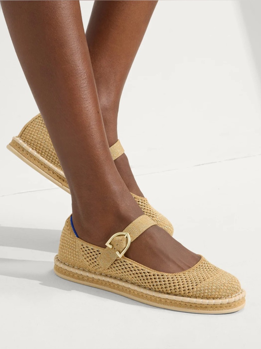 Rothy’s The Espadrille Mary Jane (Metallic Golden Sun)